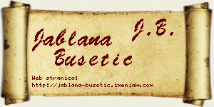 Jablana Bušetić vizit kartica